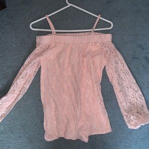 Pink off the shoulder floral top